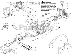 Poulan 260 - Poulan Chainsaw, Type 1 (2008-03) Starter - Type 1-3