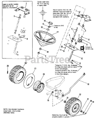 AGCO 611 LTD (1690462) - AGCO Lawn Tractor, 11hp Steering &amp; Front Wheel Group