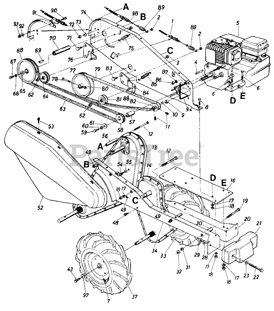Huskee 4403608 (210405131) Huskee Tiller (1990) (Tractor Supply