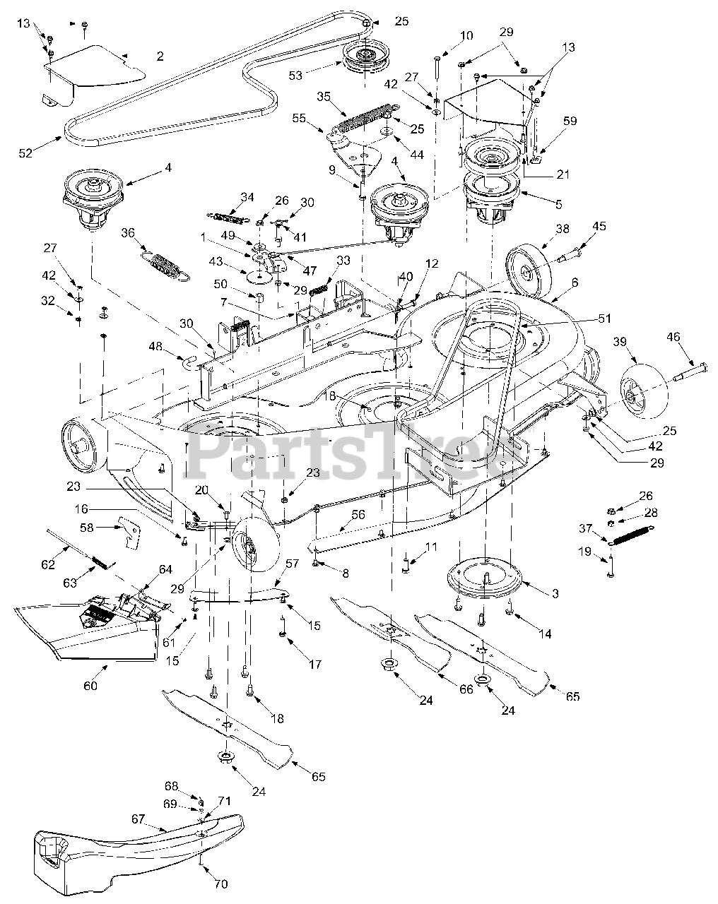 Huskee 14AI808H131 Huskee Garden Tractor (2003) (Tractor Supply) Deck Assembly H Parts Lookup