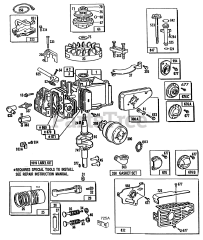 Briggs & Stratton 110702-3167-01 - Briggs & Stratton Vertical Engine Cylinder,Mufflers,Piston Grp