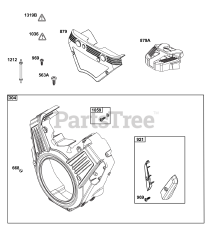 Briggs & Stratton 54E177-0109-J1 - Briggs & Stratton Horizontal Engine Blower Housing Group