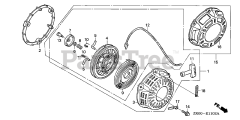 Honda GX200 QXB2/A (GCAE) - Honda Engine, Made in Japan (SN: GCAE-1900001 - GCAE-8999999) RECOIL STARTER (3)