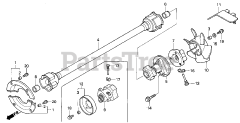Honda H4518 H HSA/C (MZAT) - Honda Lawn Tractor, Made in Japan (SN: MZAT-3000001 - MZAT-3999999) PROPELLER SHAFT (H4514H, H4518H)