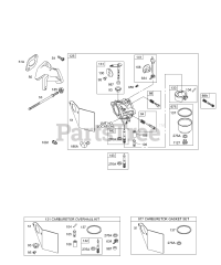 Briggs & Stratton 257412-0100-E1 - Briggs & Stratton Horizontal Engine Carburetor, Kits/Gasket Sets-Carburetor