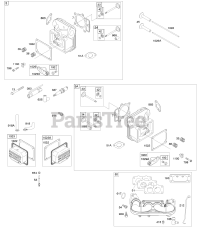 Briggs & Stratton 44M777-0121-E1 - Briggs & Stratton Vertical Engine Cylinder Head, Rocker Arm Cover, Intake Manifold