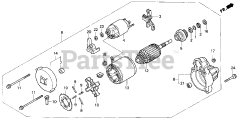 Honda H4518 H HSA/C (MZAT) - Honda Lawn Tractor, Made in Japan (SN: MZAT-3000001 - MZAT-3999999) STARTER MOTOR (H4518H)