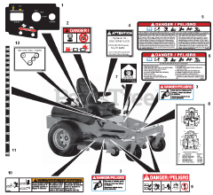 Ariens 991802 (1948 S) - Ariens Pro-Zoom 48" Zero-Turn Mower, 19hp Kawasaki (SN: 000101 & Above)