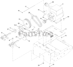 Toro 68018 C (MM-850E-S) - Toro Mortar Mixer (SN: 313000001 - 313999999) (2013) Electric Motor and Drive Assembly