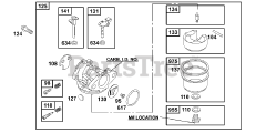 Briggs & Stratton 121702-0465-01 - Briggs & Stratton Vertical Engine Carburetor Group