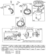 Briggs & Stratton 190702-2173-01 - Briggs & Stratton Vertical Engine Electric Starters and Chart