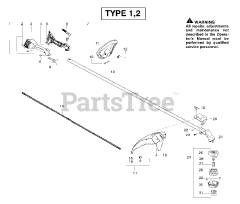 Poulan Pro PPB 32 SST - Poulan Pro String Trimmer, Type 2 Handle &amp; Shaft Assembly Type 1,2