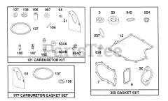 Briggs & Stratton 259707-0126-01 - Briggs & Stratton Vertical Engine Gasket Sets