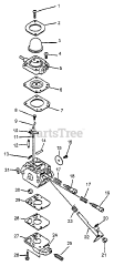 Echo HC-1500 - Echo Hedge Trimmer (Original Version) Carburetor -- C1U-K17 and C1U-K27B  S/N: 035001 - 154914