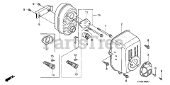 Honda GC190 A QHAD (GCAAA) - Honda Engine, Made in USA (SN: GCAAA-1000001 - GCAAA-9999999) MUFFLER