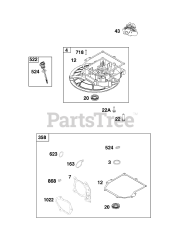 Briggs & Stratton 9P602-0125-H1 - Briggs & Stratton Vertical Engine Crankcase Cover/Sump and Lubrication Group
