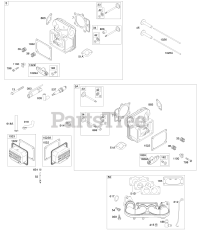 Briggs & Stratton 445677-0827-E1 - Briggs & Stratton Vertical Engine Cylinder Head, Rocker Arm Cover, Intake Manifold