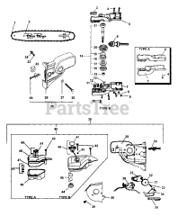 Echo PP-1400 - Echo Pole Saw (Type 1) Gearcase, Oiler Asy, Guide Bar, Chain