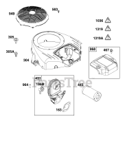 Briggs & Stratton 40R677-0007-B5 - Briggs & Stratton Vertical Engine Blower Housing and Air Cleaner Group