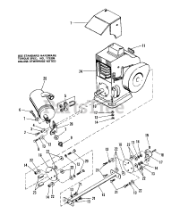 Simplicity 7018 H (1690366) - Simplicity Garden Tractor, 18hp Engine &amp; Drive Shaft Group (7018)