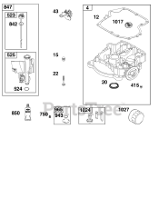 Briggs & Stratton 31R877-0001-B5 - Briggs & Stratton Vertical Engine Crankcase Cover/Sump and Lubrication Group