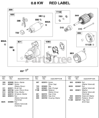 Briggs & Stratton 433447-0116-E2 - Briggs & Stratton Horizontal Engine Starter Motor, 0.8KW