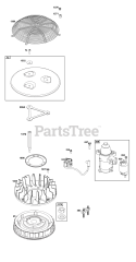 Briggs & Stratton 543477-3328-J1 - Briggs & Stratton Horizontal Engine Flywheel, Ignition, and Starter Group