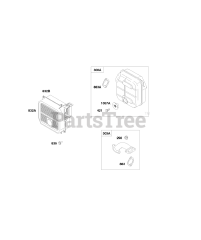 Briggs & Stratton 245437-0523-B1 - Briggs & Stratton Horizontal Engine Lo Mount Muffler