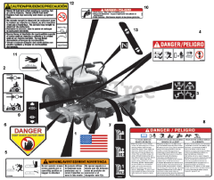Ariens 915165 - Ariens Zoom XL 48" Zero-Turn Mower, 24hp Kawasaki (SN: 000101 - 009999) Decals Safety