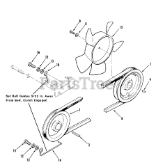 Toro 01-19KE01 (C-195) - Toro Garden Tractor (1982) Drive Belt And Pulleys