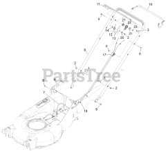 Exmark ECXKABBC21 - Exmark 21" X-Series Walk-Behind Mower, Kawasaki FJ180V, BBC (SN: 314000000 - 314999999) (2014) Handle Assembly