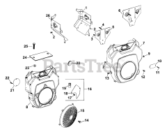 Kohler TH18-54501 - Kohler Triad Engine, Basic Version, 18hp, 13.4kW Blower Housing &amp; Baffles 6-28-1