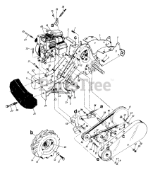 Turf Power 212-430-095 - Turf Power Tiller (1992) (Cenex) Engine And Drive Assembly