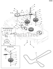 Ferris Comfort Control DD (5900553) - Ferris Comfort Control DD 52" Walk-Behind Mower, 21hp Kawasaki, Side-Discharge 52" &amp; 61" Mower Deck - Belts, Pulleys &amp; Idler Arm (S/N: 2015782585 &amp; Above)