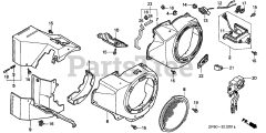Honda GX390 K1 QDW9 (GCAA) - Honda Engine, Made in Japan (SN: GCAA-2000001 - GCAA-3399999) FAN COVER