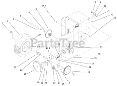 Toro 38053 (824) - Toro 24" Power Throw Snow Thrower (SN: 200000001 - 200999999) (2000) Lower Traction Assembly