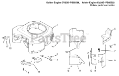 Toro 72115 (270-H) - Toro Lawn & Garden Tractor (SN: 099000001 - 099999999) (1999) Blower Housing Baffles