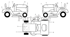 Poulan Pro PR 1842ST D - Poulan Pro Lawn Tractor (2002) Decals