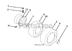 Husqvarna YTH 26V54 (960430111-04) - Husqvarna 54" Yard Tractor (2012-08) WHEELS &amp; TIRES