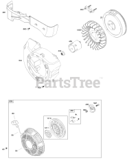 Briggs & Stratton 25T232-0232-01 - Briggs & Stratton Horizontal Engine Blower Housing, Flywheel, Rewind Starter