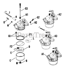 Kohler K241-46720 - Kohler K-Series Engine, Made for John Deere, 10hp, 7.5kW Carburetor (Cont.) 0209006361