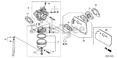 Honda GC160 LA QDE (GCAHA) - Honda Engine, Made in USA (SN: GCAHA-3599750 - GCAHA-9999999) CARBURETOR