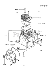 Kawasaki FA130D-AS20 - Kawasaki Engine CYLINDER/CRANKCASE