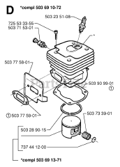 Husqvarna 365 - Husqvarna Chainsaw (SN: 19974900001 - 19991400000) CYLINDER PISTON 2