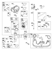Briggs & Stratton 44U877-0023-B1 - Briggs & Stratton Vertical Engine Carburetor and Fuel Supply Group