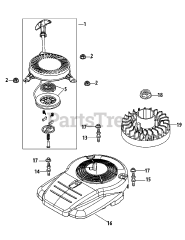 Troy-Bilt 1P65B0C - Troy-Bilt Engine 1P65B0C Flywheel &amp; Shroud
