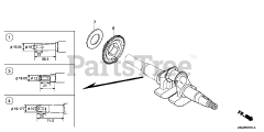 Honda GC160 LA QDE (GCAHA) - Honda Engine, Made in USA (SN: GCAHA-3599750 - GCAHA-9999999) CRANKSHAFT (2)