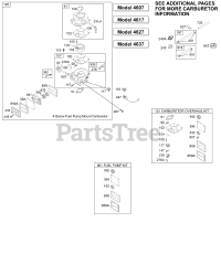 Briggs & Stratton 462707-0100-E1 - Briggs & Stratton Vertical Engine Carburetor 1, Kit/Gasket Sets - Carburetor 1, Kit/Gasket Sets - Fuel Pump 1