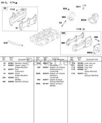 Briggs & Stratton 589447-0308-E2 - Briggs & Stratton Horizontal Engine Exhaust Manifold, Intake Manifold