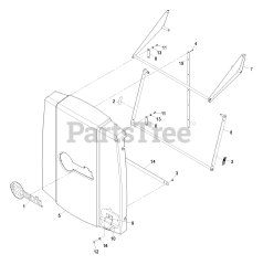 Exmark FRCK604 - Exmark Ultra Vac QDS Bagger for 60" Front Runner Mower (SN: 670000 - 719999) (2007) Hopper Door